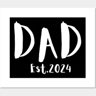 Dad Est 2024 Soon To Be Dad First Time Dad Posters and Art